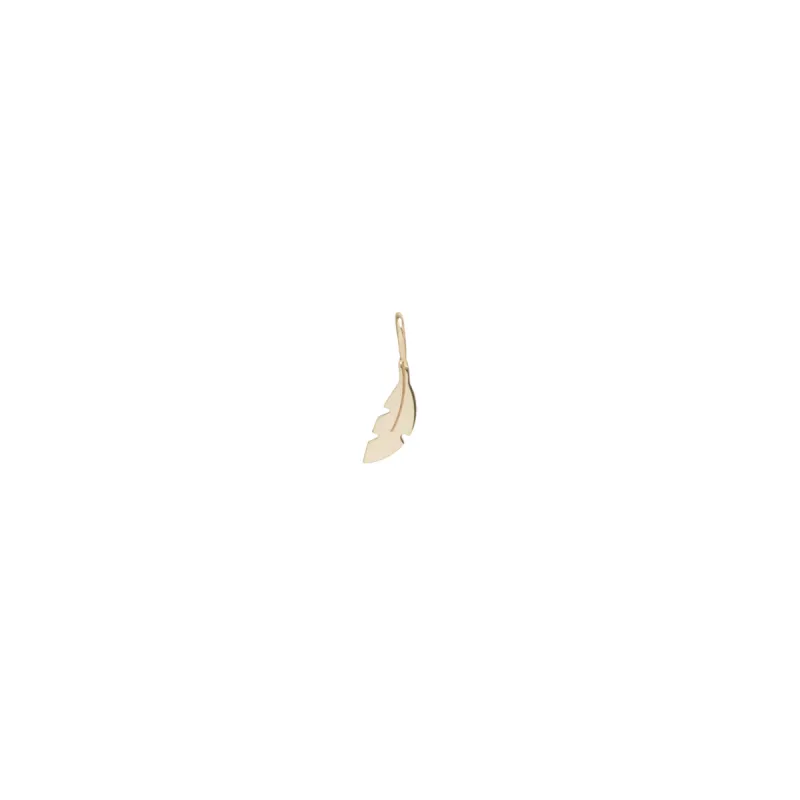 14k Midi Bitty Feather Charm sold by Zoe Chicco