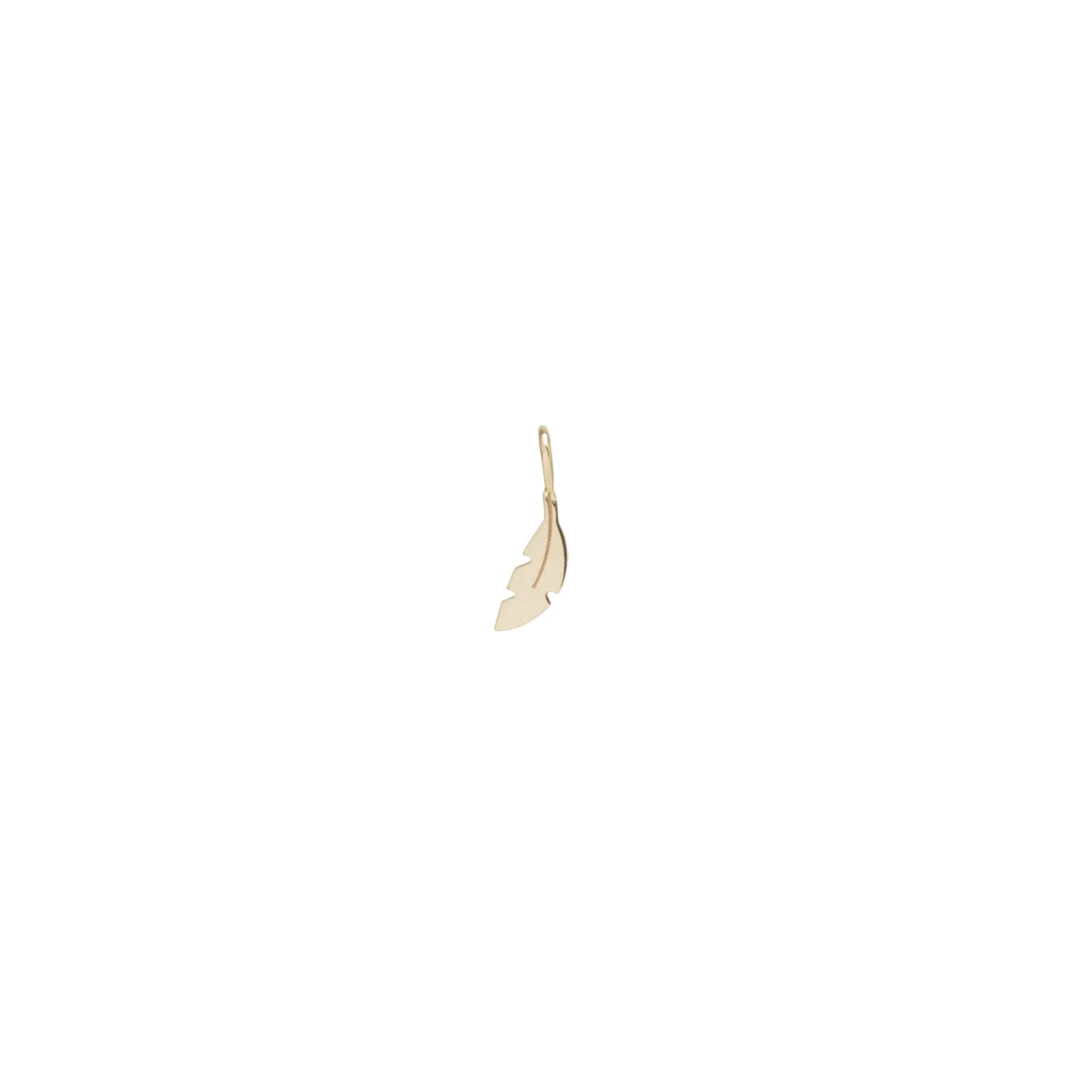 14k Midi Bitty Feather Charm sold by Zoe Chicco