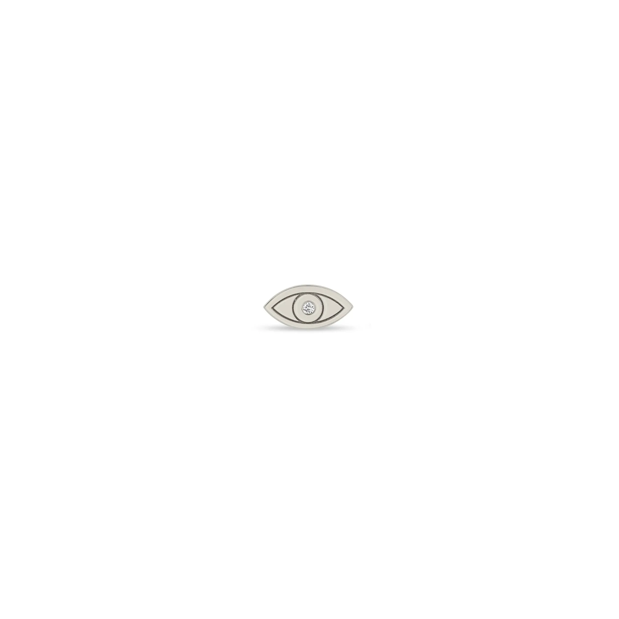 14k Midi Bitty Single Diamond Evil Eye Stud sold by Zoe Chicco product image thumbnail 5
