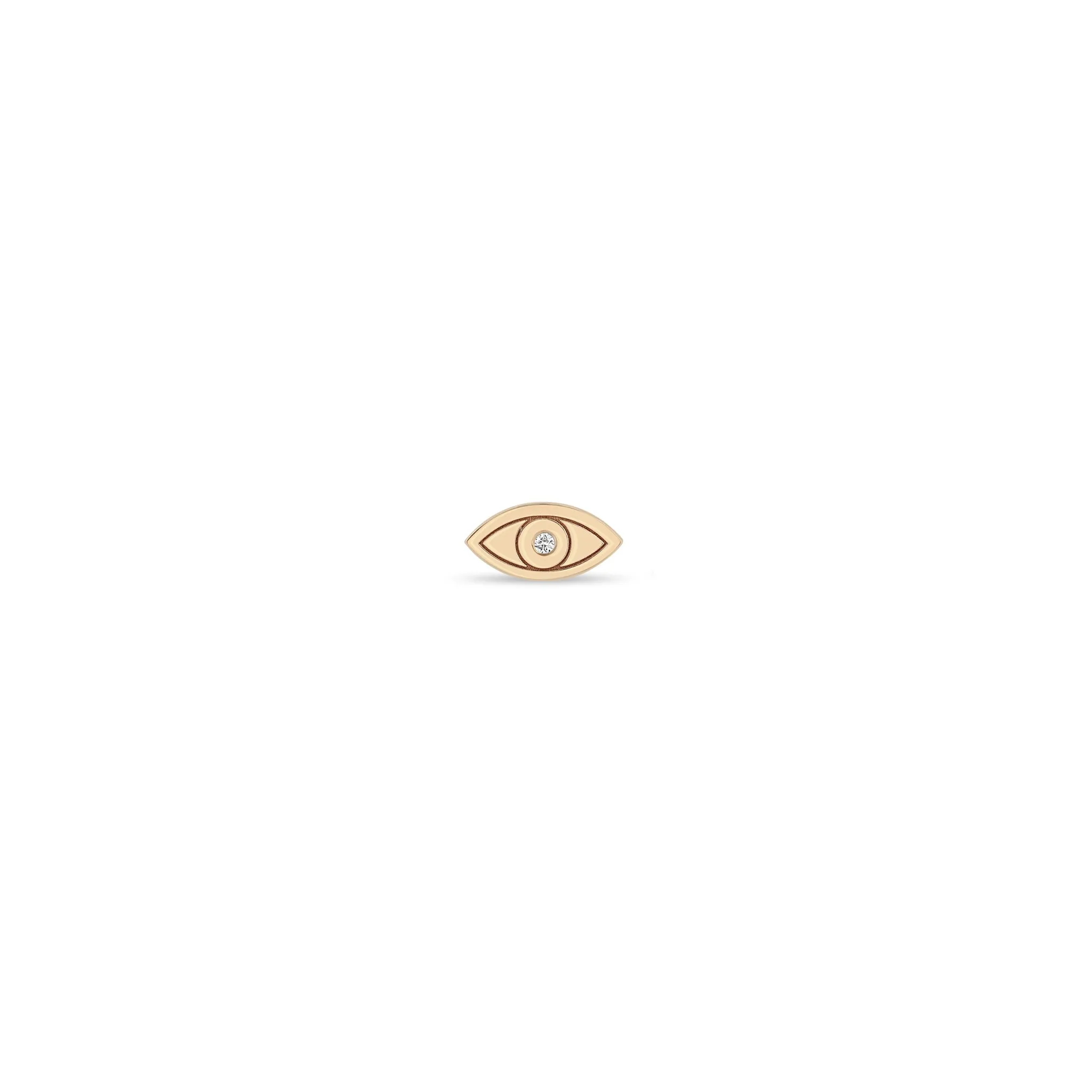 14k Midi Bitty Single Diamond Evil Eye Stud sold by Zoe Chicco product image thumbnail 4