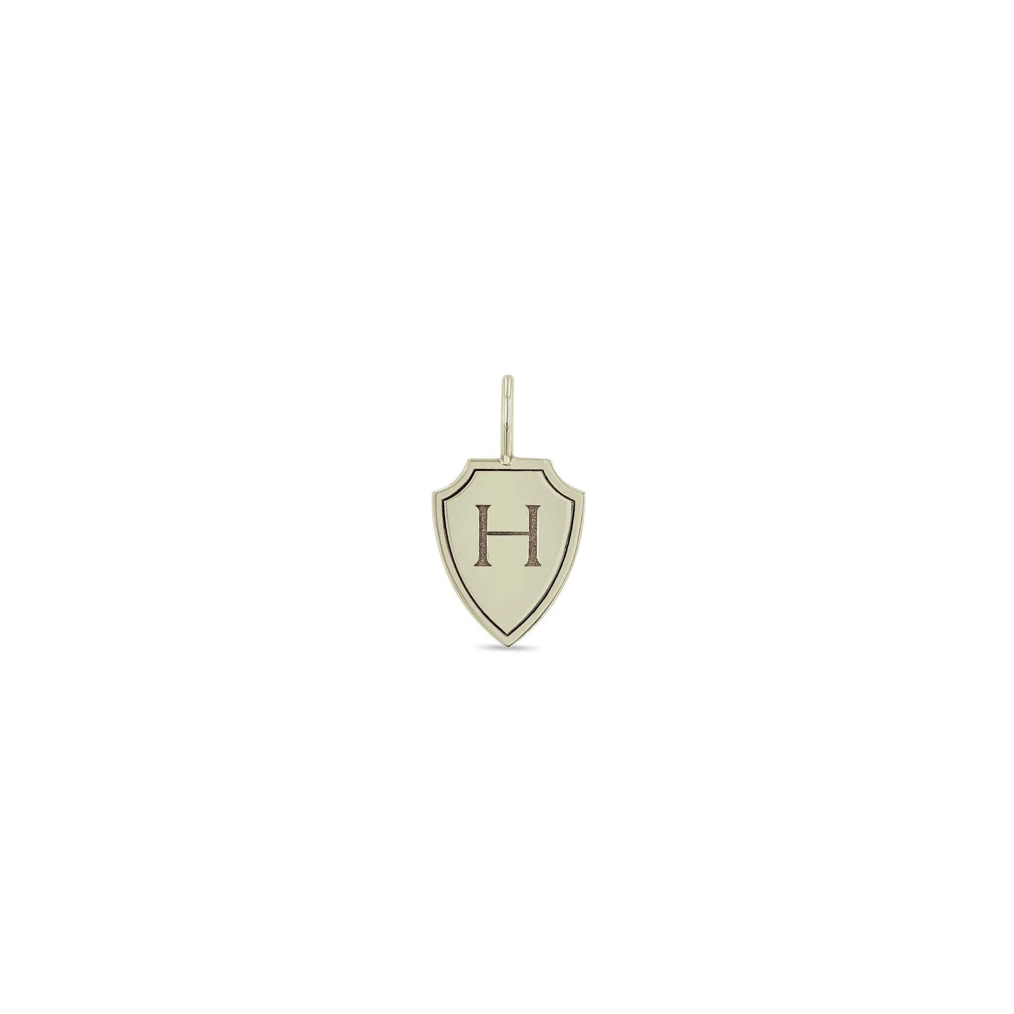 14k Single Initial Shield Charm Pendant sold by Zoe Chicco product image thumbnail 3