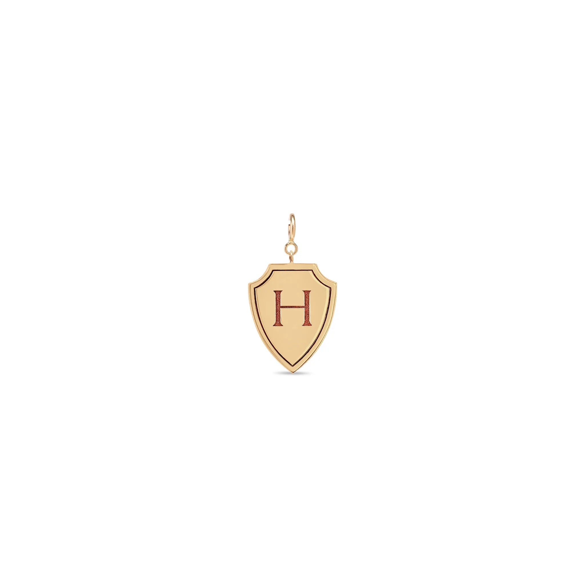 14k Single Initial Shield Charm Pendant sold by Zoe Chicco product image thumbnail 5