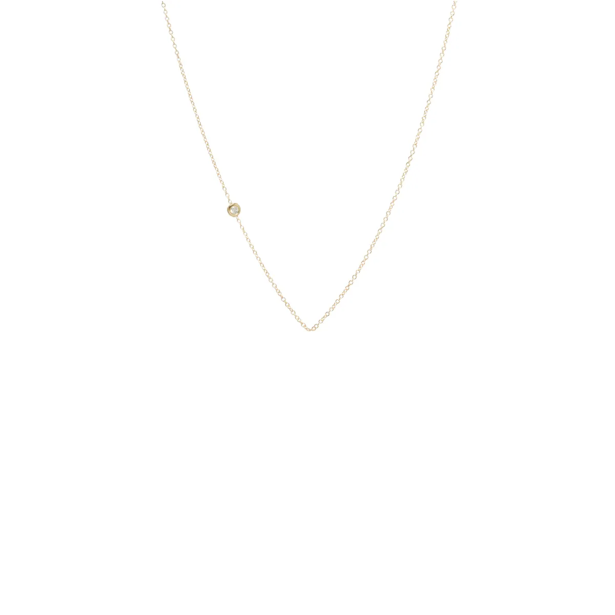 14k small floating diamond chain sold by Zoe Chicco