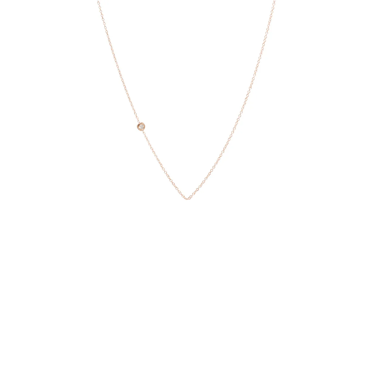 14k small floating diamond chain sold by Zoe Chicco product image thumbnail 2