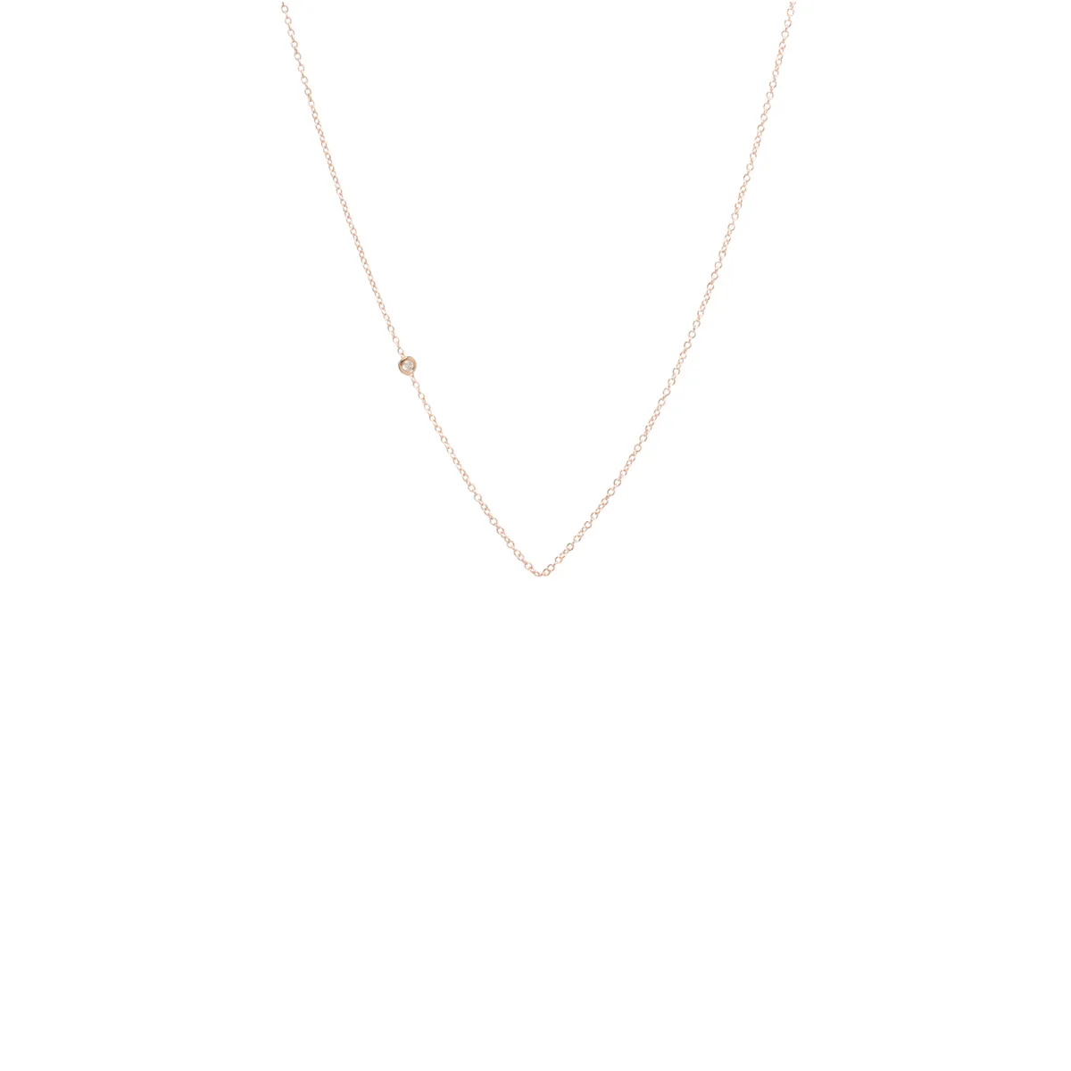 14k Offset Floating Diamond Chain sold by Zoe Chicco product image thumbnail 2