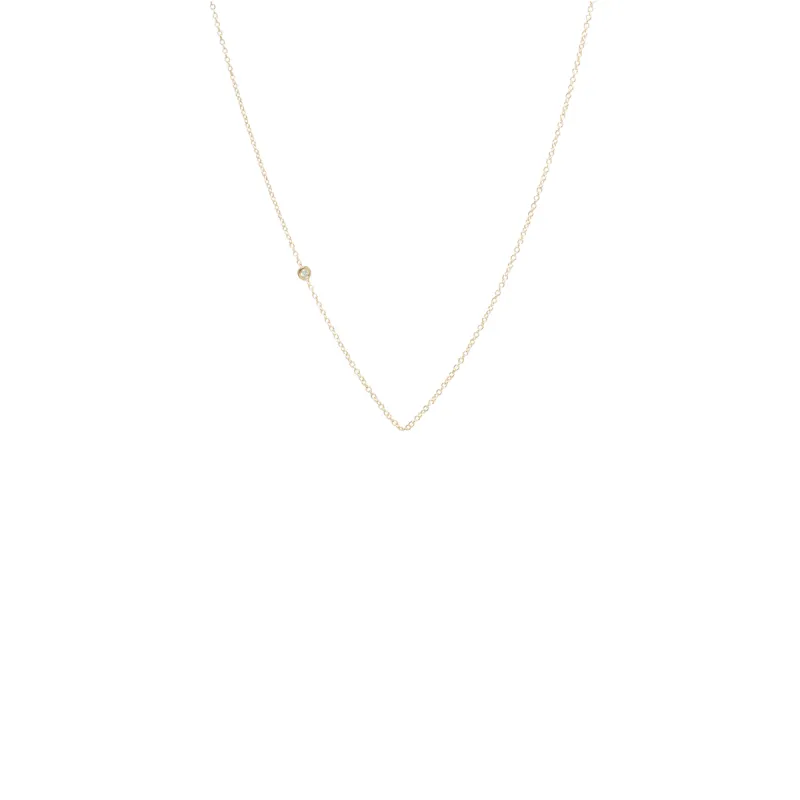 14k Offset Floating Diamond Chain sold by Zoe Chicco