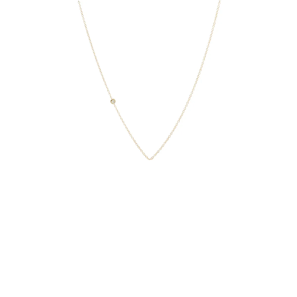 14k Offset Floating Diamond Chain sold by Zoe Chicco