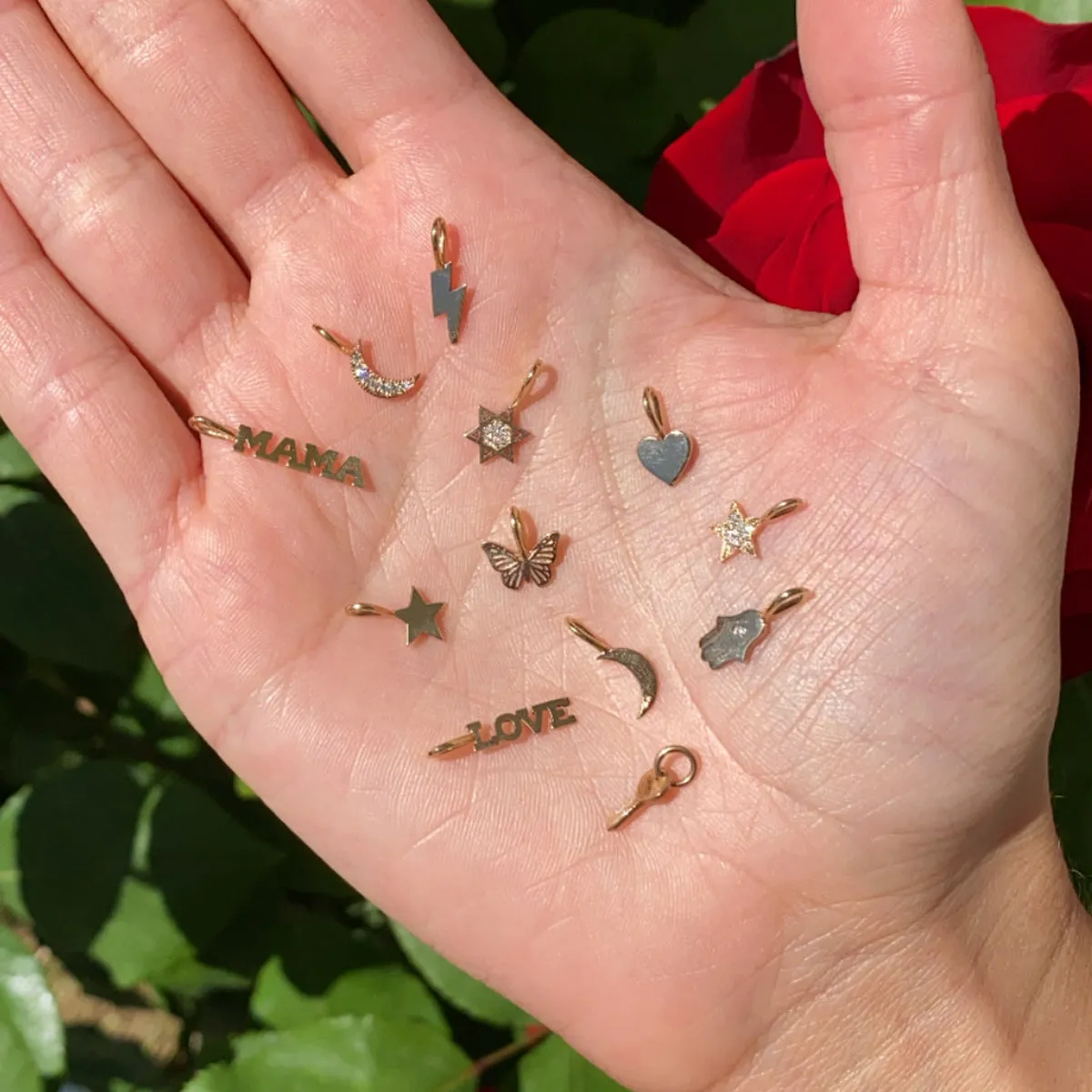 14k Single Midi Bitty Moon Charm sold by Zoe Chicco product image thumbnail 4