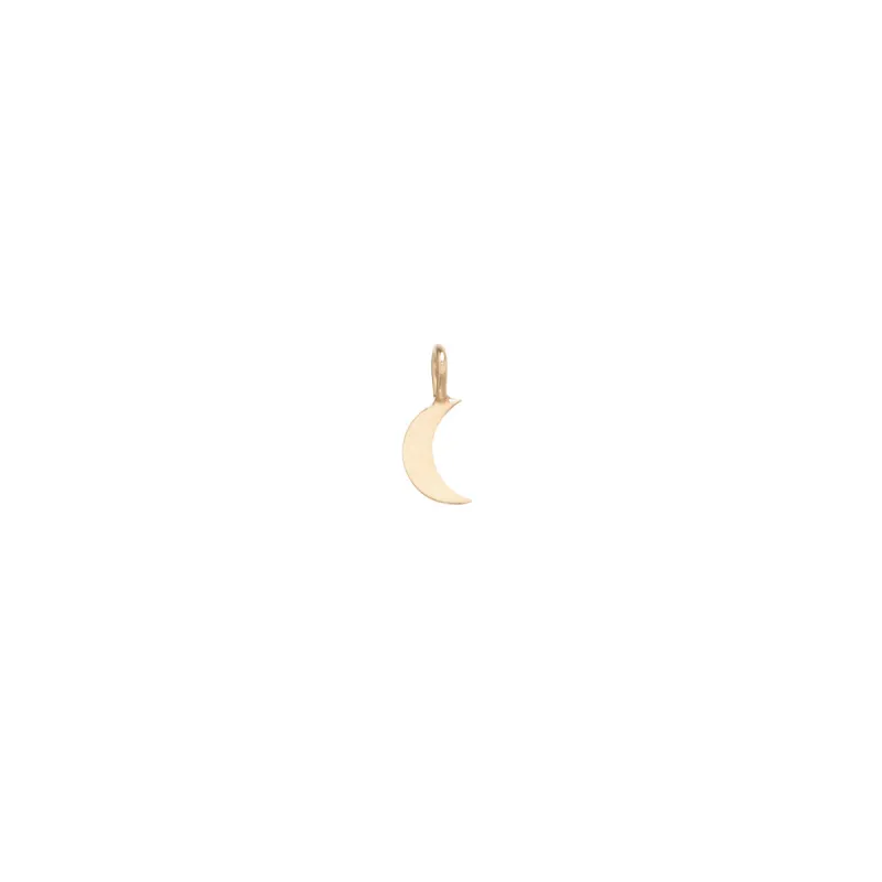 14k Single Midi Bitty Moon Charm sold by Zoe Chicco