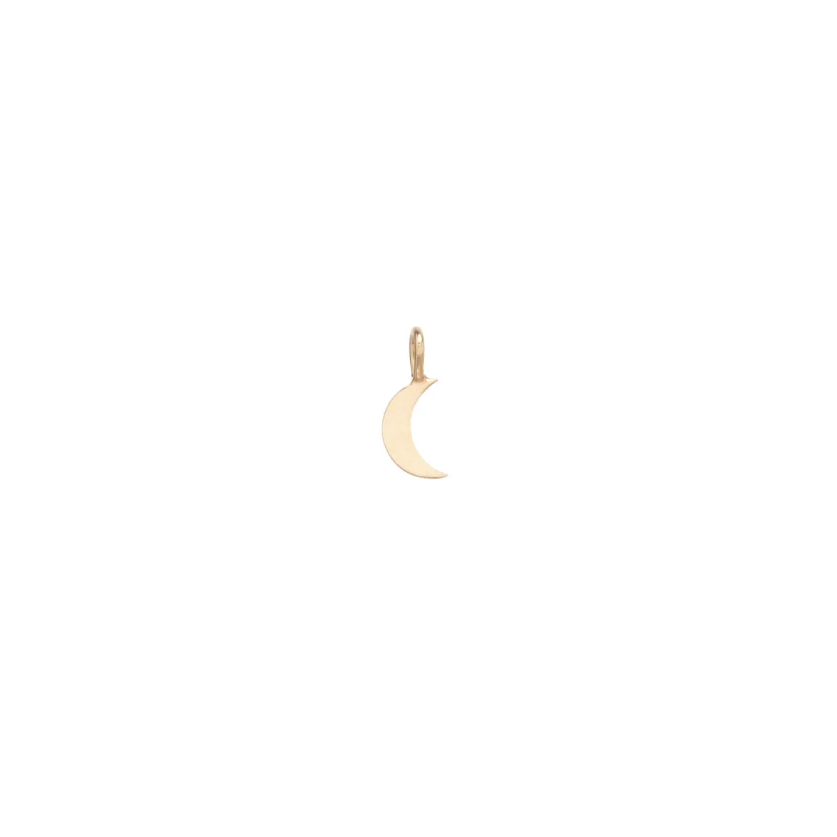 14k Single Midi Bitty Moon Charm sold by Zoe Chicco