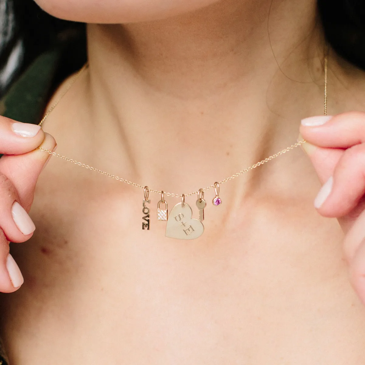 14k Single Midi Bitty Key Charm sold by Zoe Chicco product image thumbnail 2