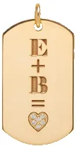 14k Pavé Diamond Heart Equation Medium Dog Tag Charm sold by Zoe Chicco product image thumbnail 3