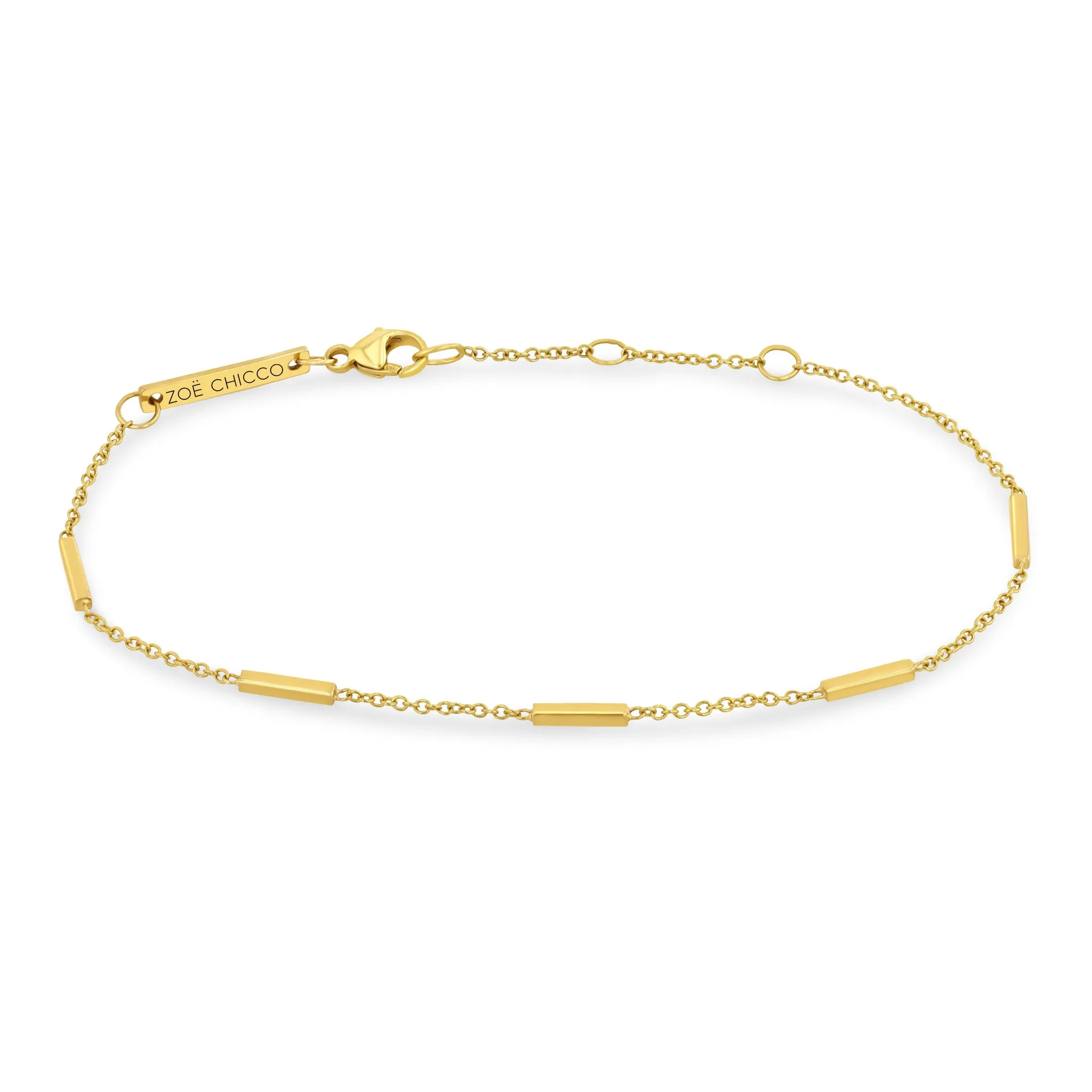 14k 5 Horizontal Tiny Bar Station Bracelet sold by Zoe Chicco