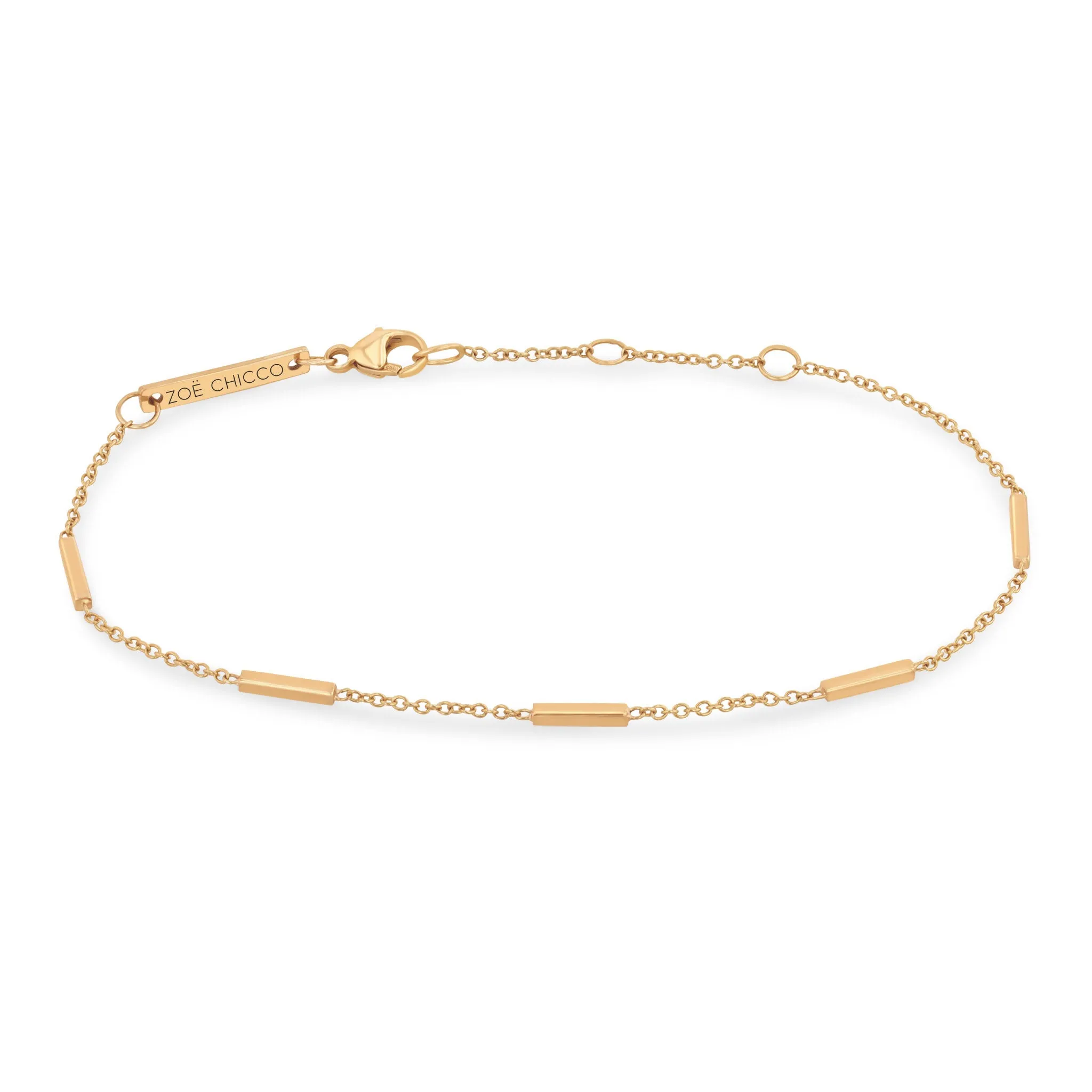 14k 5 Horizontal Tiny Bar Station Bracelet sold by Zoe Chicco product image thumbnail 3