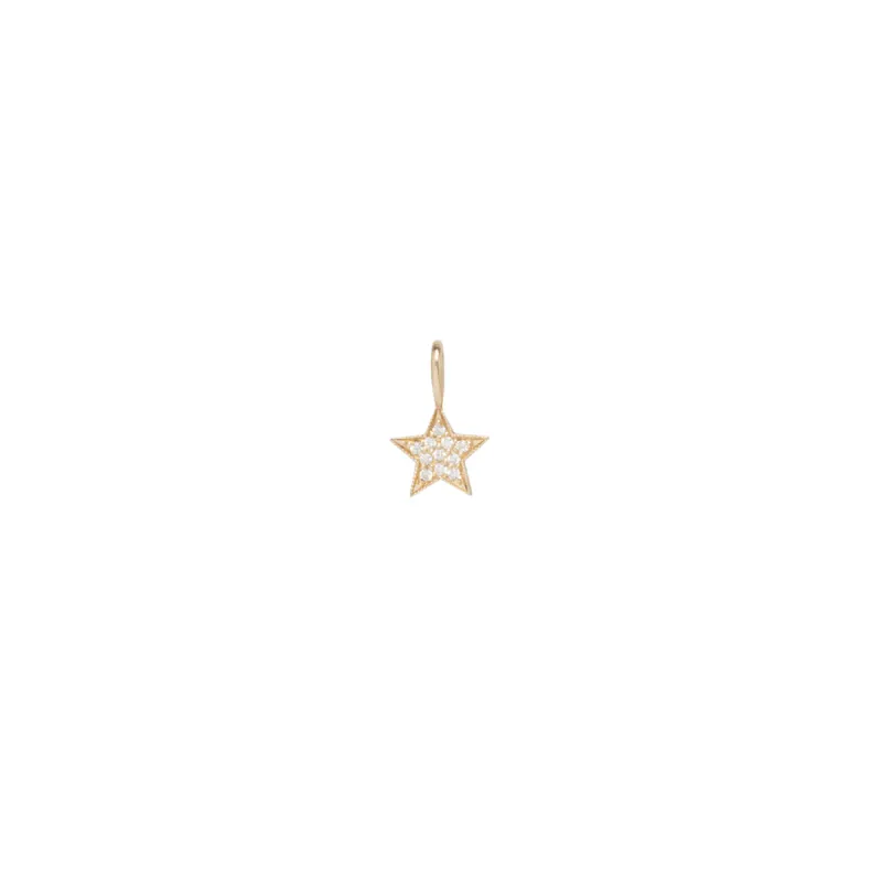 14k Midi Bitty Pavé Diamond Star Charm sold by Zoe Chicco