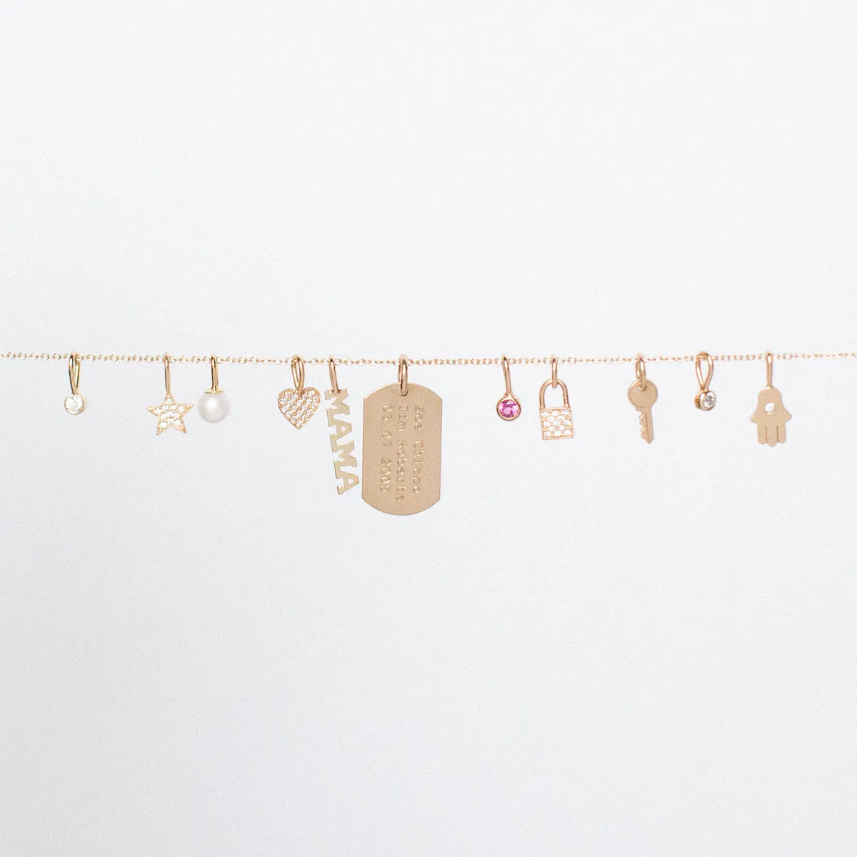 14k Single Midi Bitty Pavé Diamond Padlock Charm sold by Zoe Chicco product image thumbnail 3