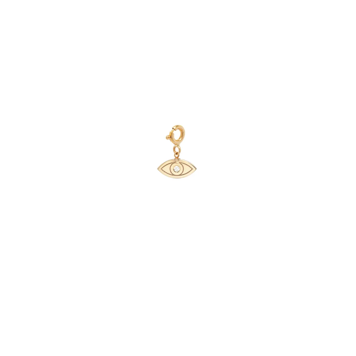 14k Single Midi Bitty Diamond Evil Eye Charm sold by Zoe Chicco product image thumbnail 5