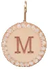 14k Small Engraved Initial with Diamond Halo Disc Charm Pendant sold by Zoe Chicco product image thumbnail 3