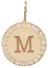 14k Small Engraved Initial with Diamond Halo Disc Charm Pendant sold by Zoe Chicco product image thumbnail 2