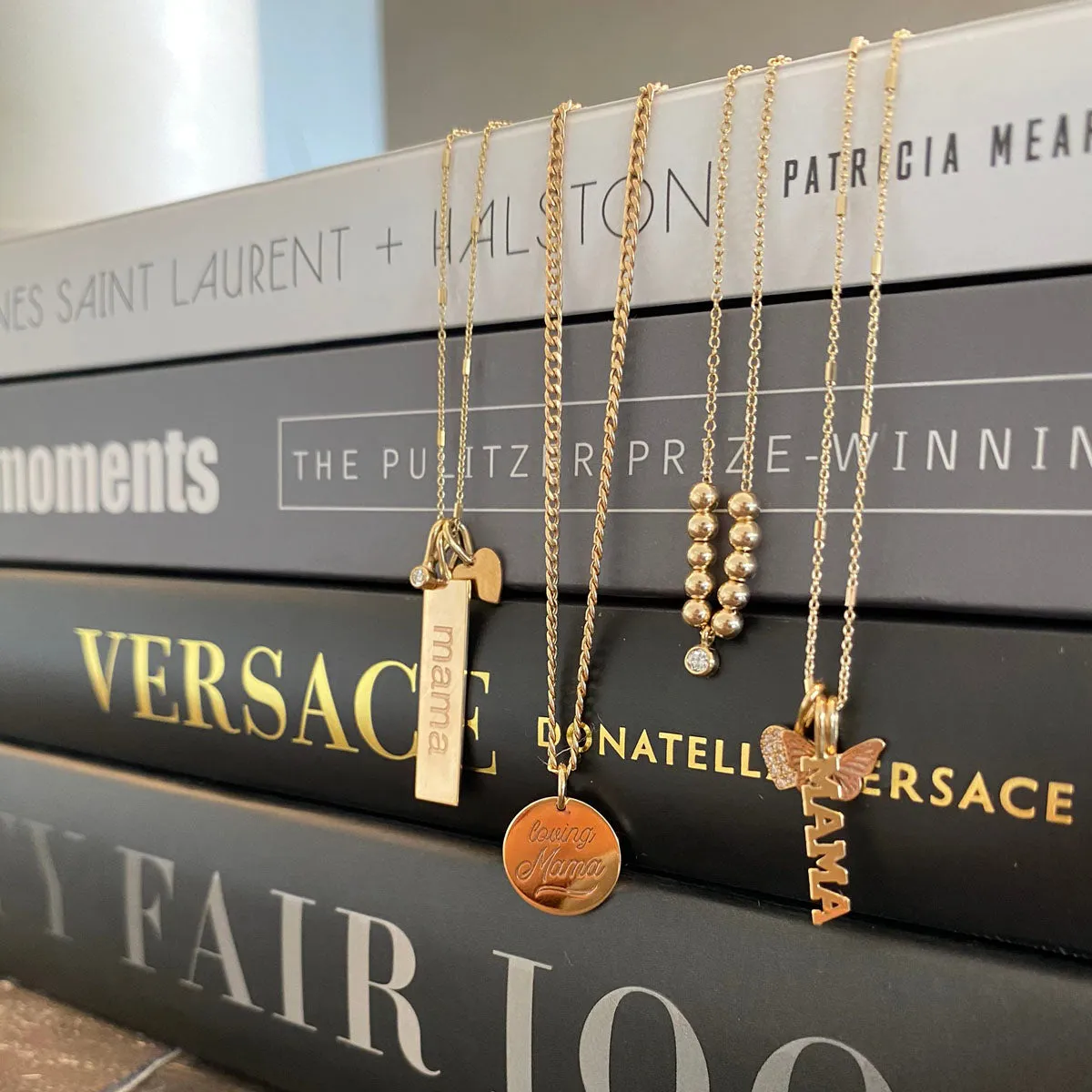 14k Single Nameplate Charm Pendant sold by Zoe Chicco product image thumbnail 2