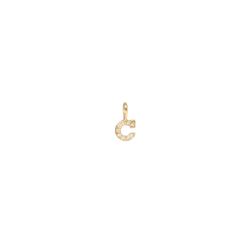 14k Pavé Diamond Letter Charm Pendant sold by Zoe Chicco
