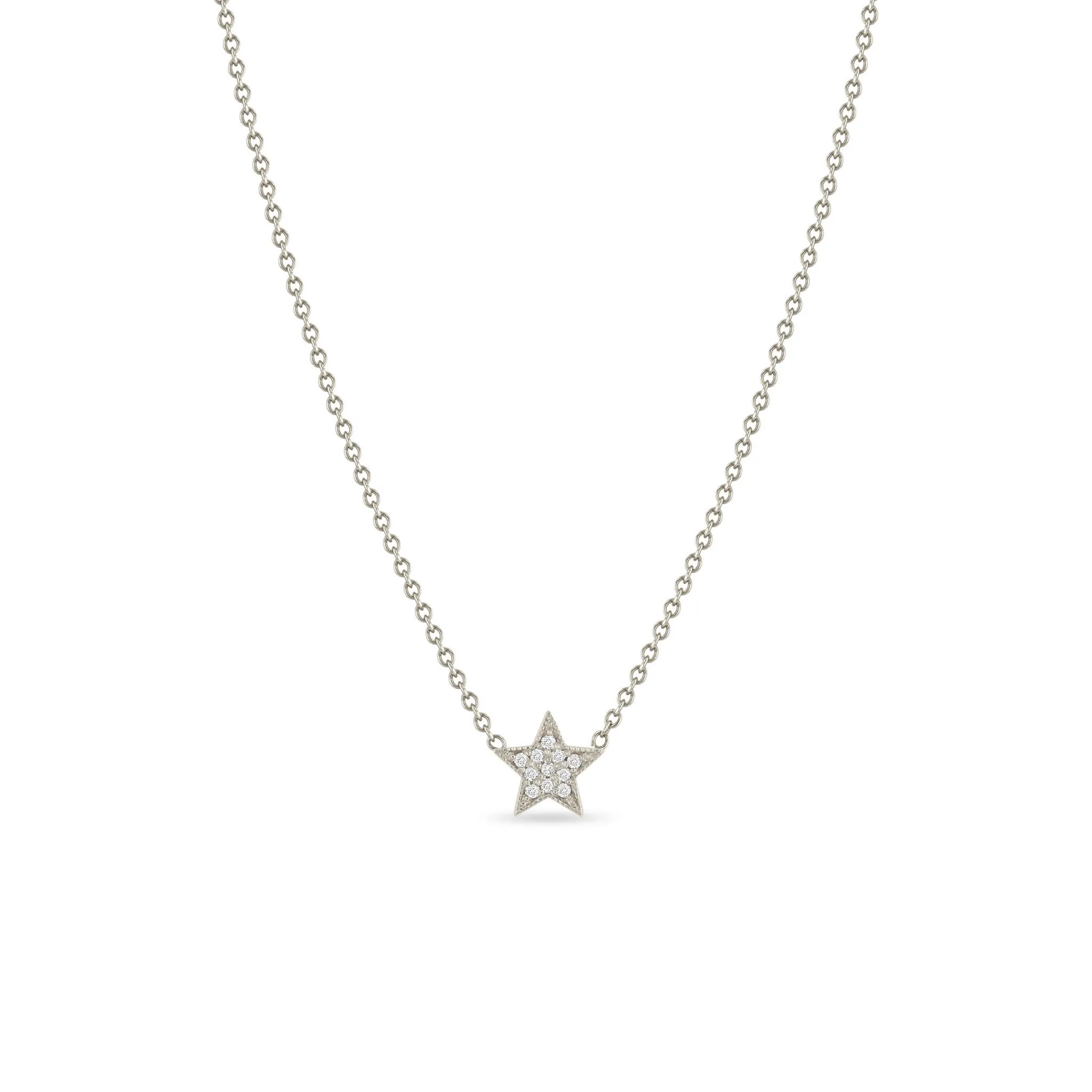 14k Midi Bitty Pavé Diamond Star Necklace sold by Zoe Chicco product image thumbnail 4