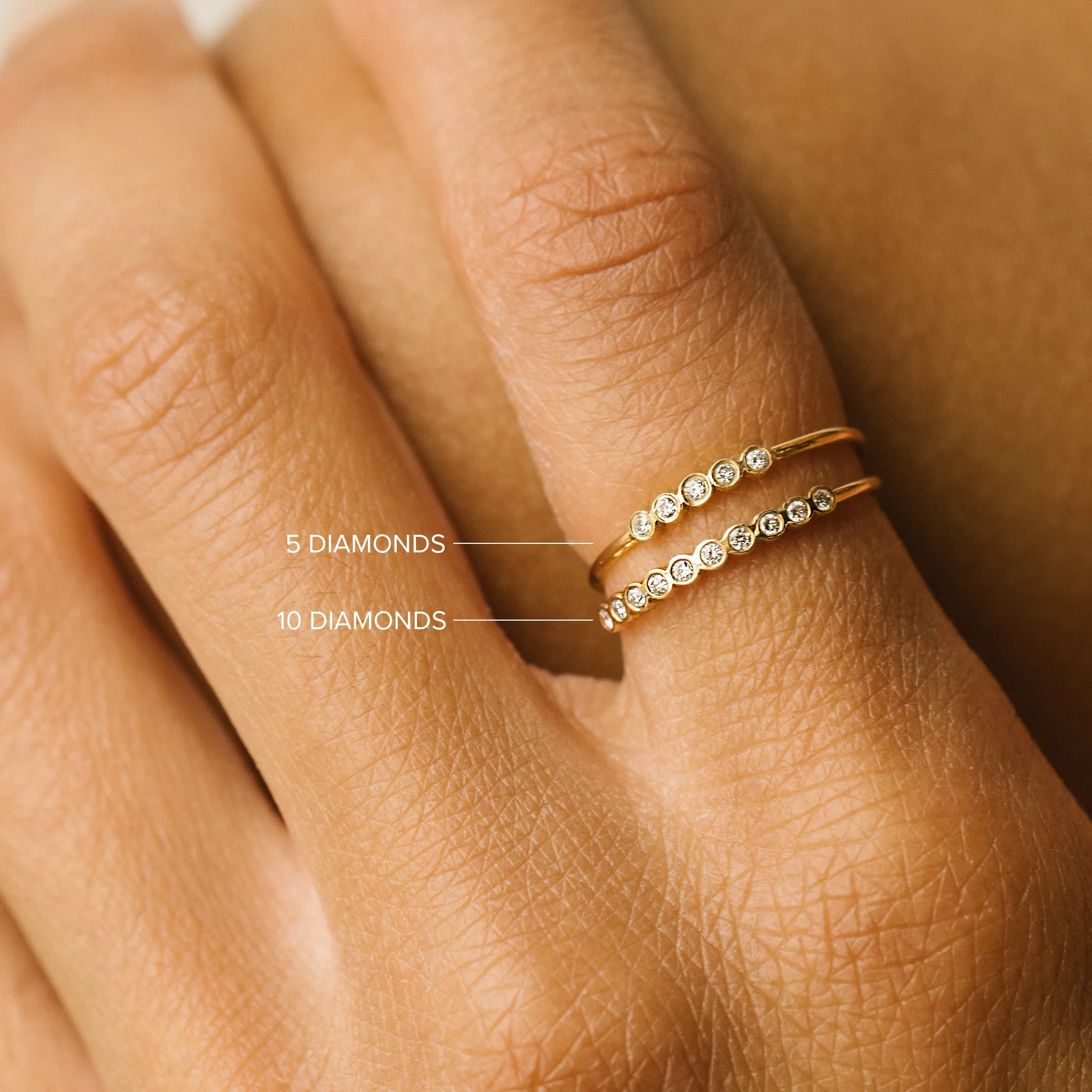 14k Tiny Diamond Bezel Bar Ring sold by Zoe Chicco product image thumbnail 2