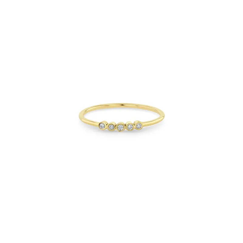 14k Tiny Diamond Bezel Bar Ring sold by Zoe Chicco