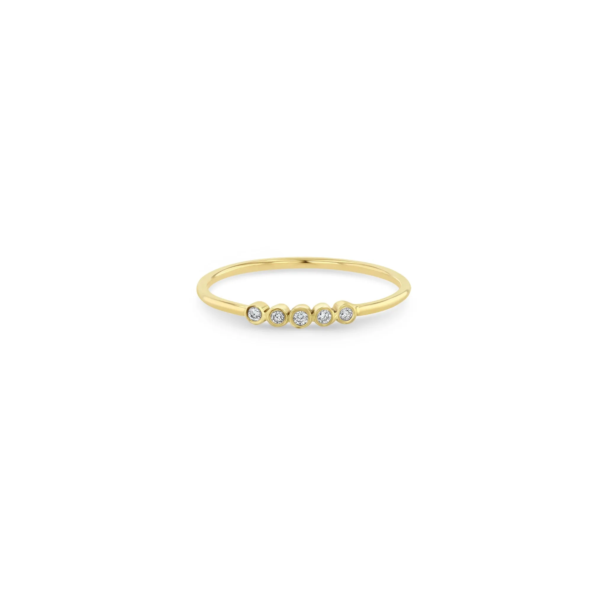 14k Tiny Diamond Bezel Bar Ring sold by Zoe Chicco