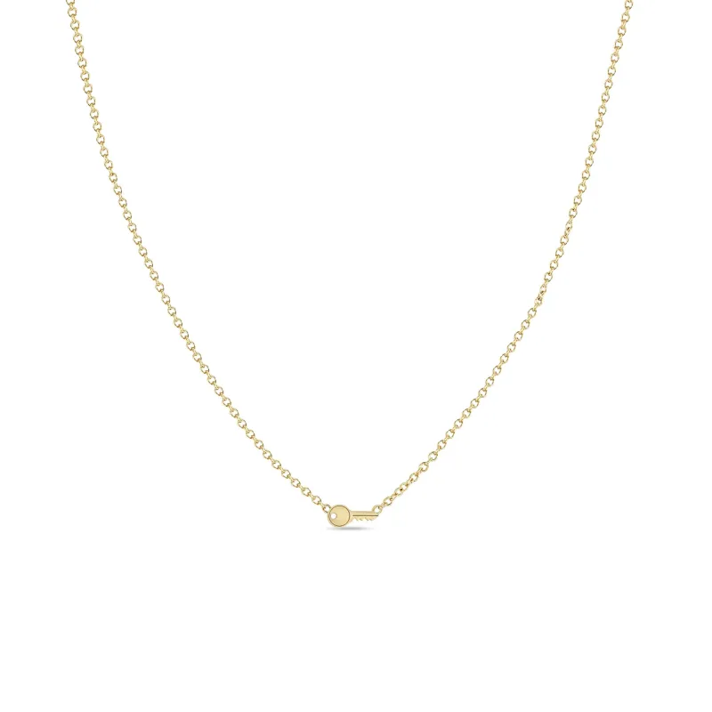 14k Itty Bitty Key Necklace sold by Zoe Chicco