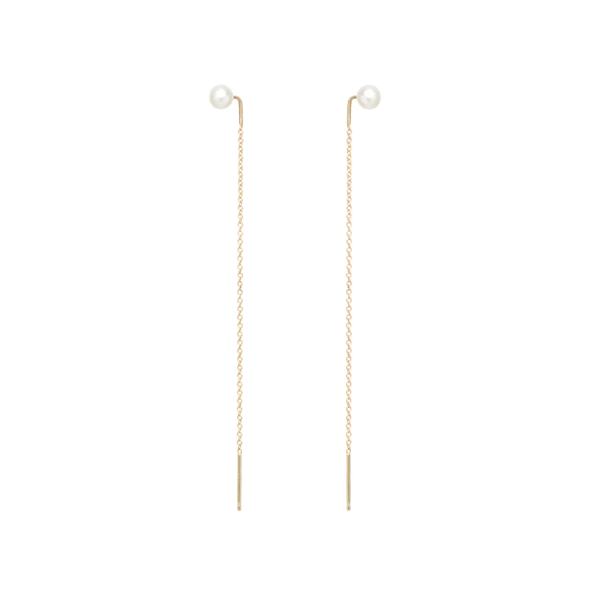 14k Pearl Threader Earrings sold by Zoe Chicco
