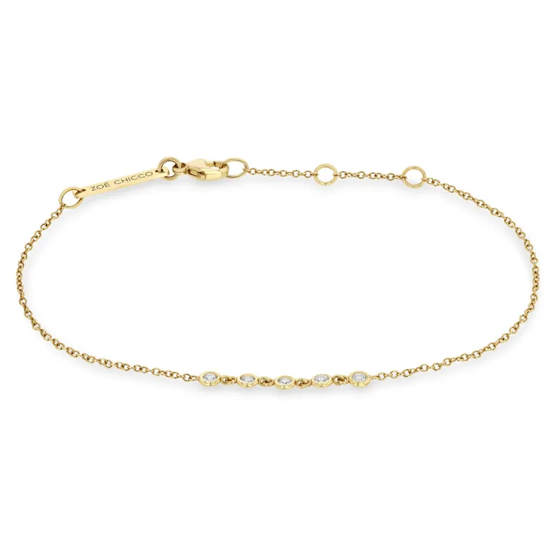 14k 5 Linked Floating Diamond Bracelet sold by Zoe Chicco