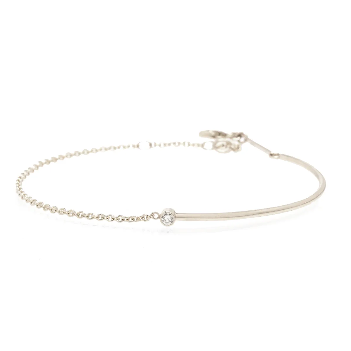 14k Diamond Bezel Mixed Wire & Chain Bracelet sold by Zoe Chicco product image thumbnail 3