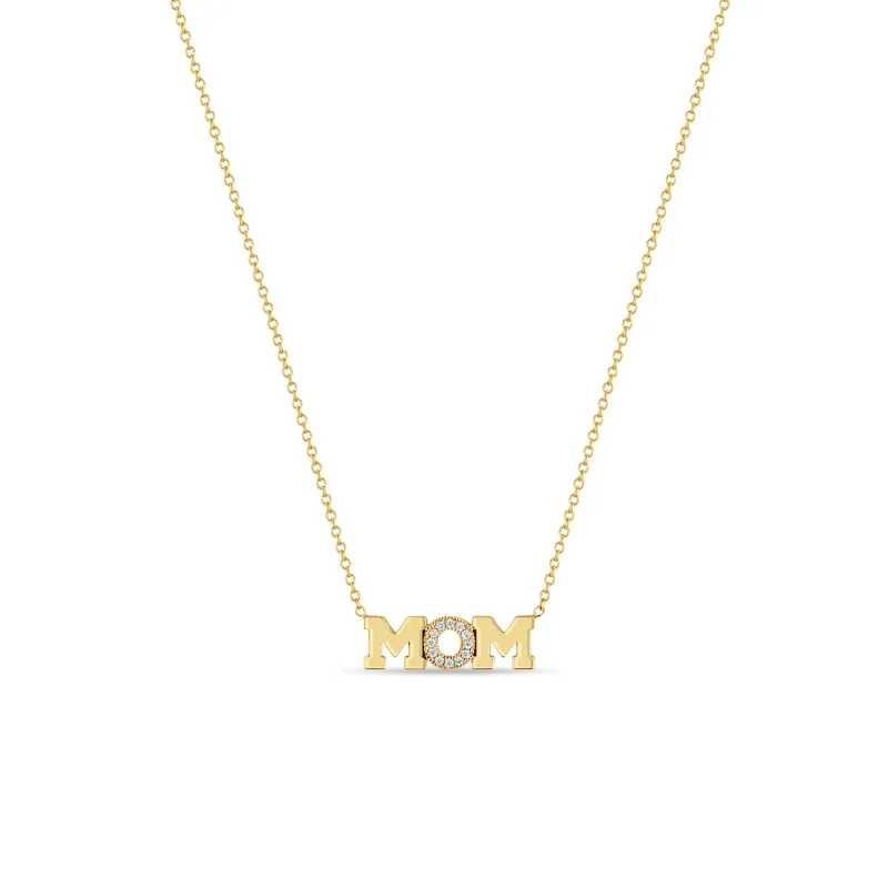 14k Gold 3 Letter Pavé Diamond Necklace sold by Zoe Chicco