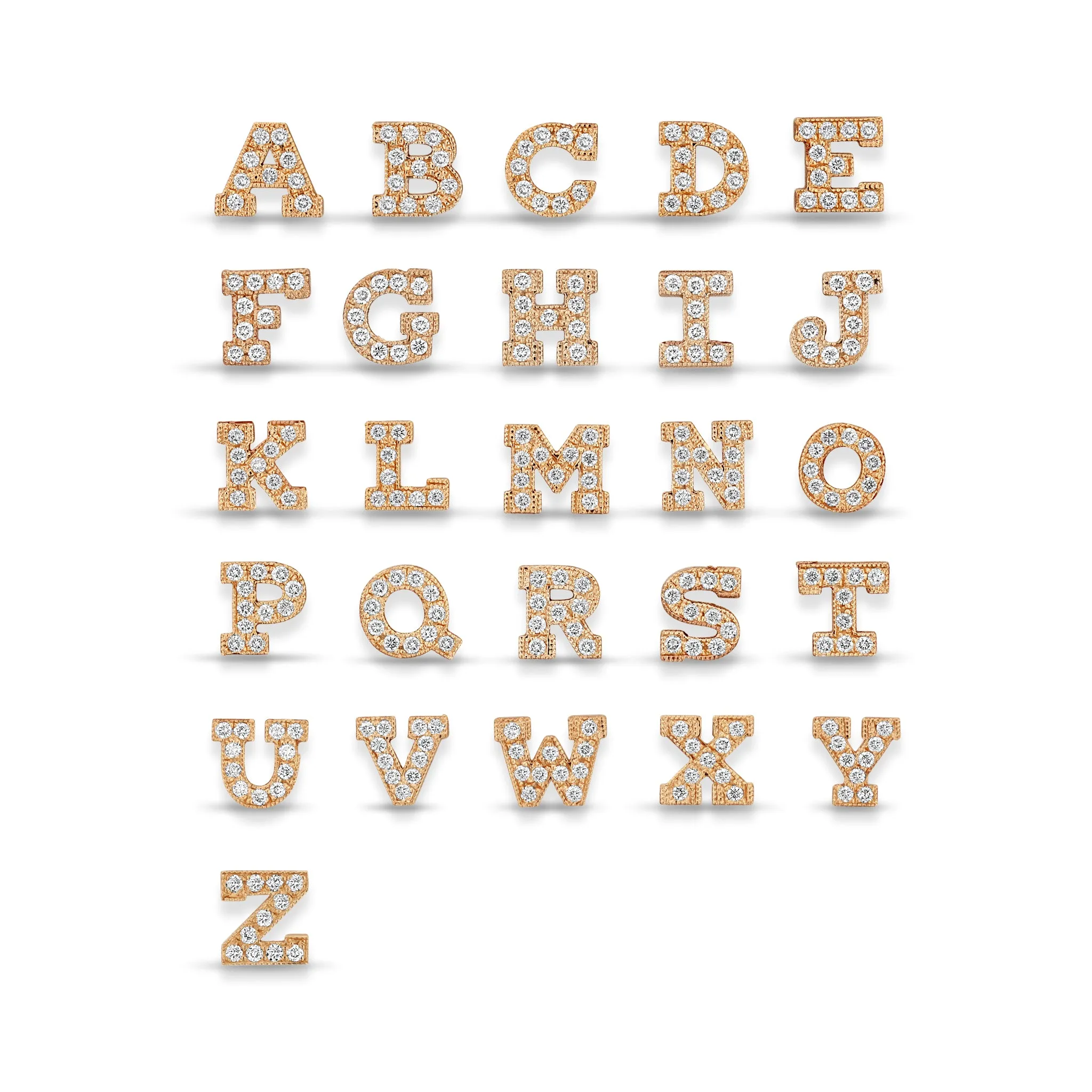 14k Gold 2 Initial Letter Pavé Diamond Necklace sold by Zoe Chicco product image thumbnail 5