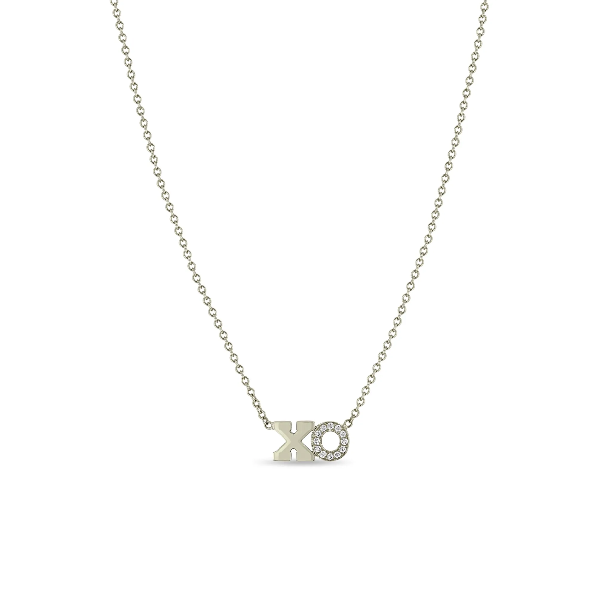 14k Gold 2 Initial Letter Pavé Diamond Necklace sold by Zoe Chicco product image thumbnail 3