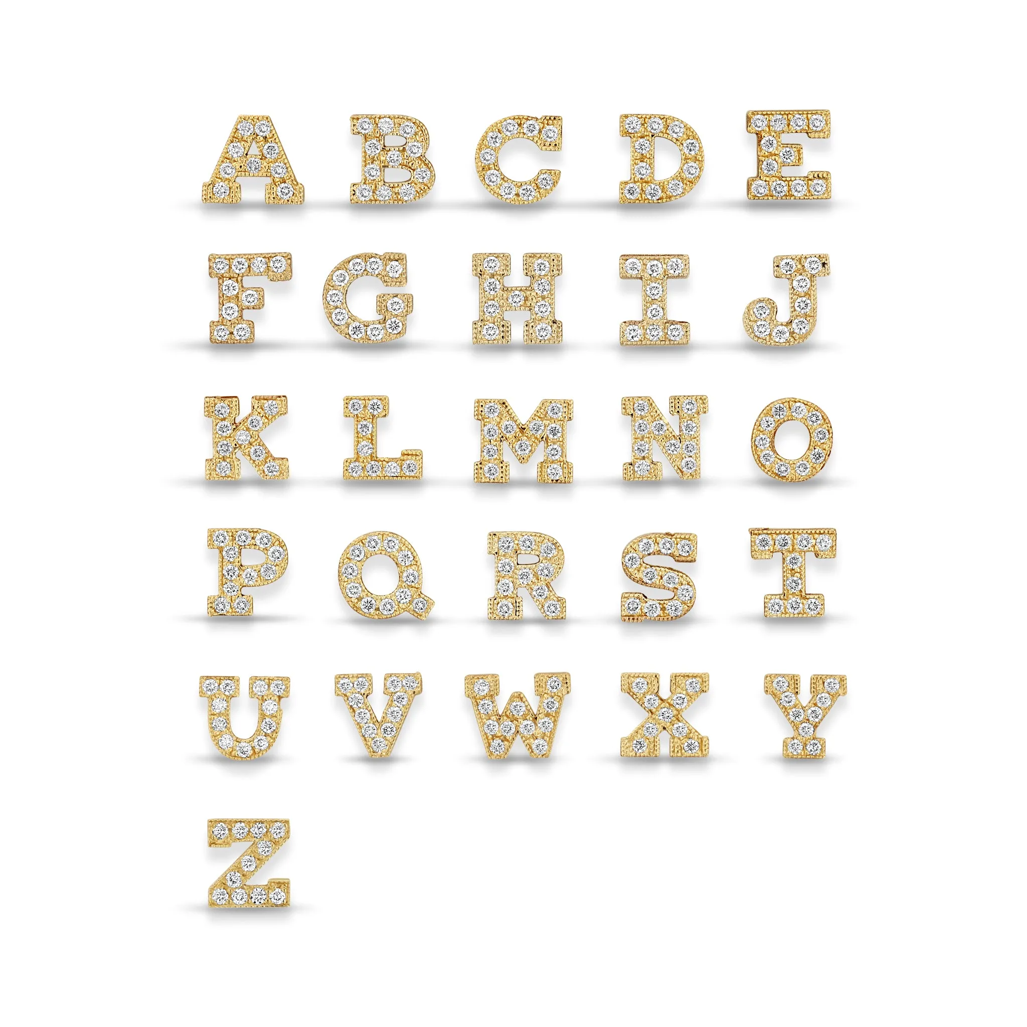 14k Gold 2 Initial Letter Pavé Diamond Necklace sold by Zoe Chicco product image thumbnail 4