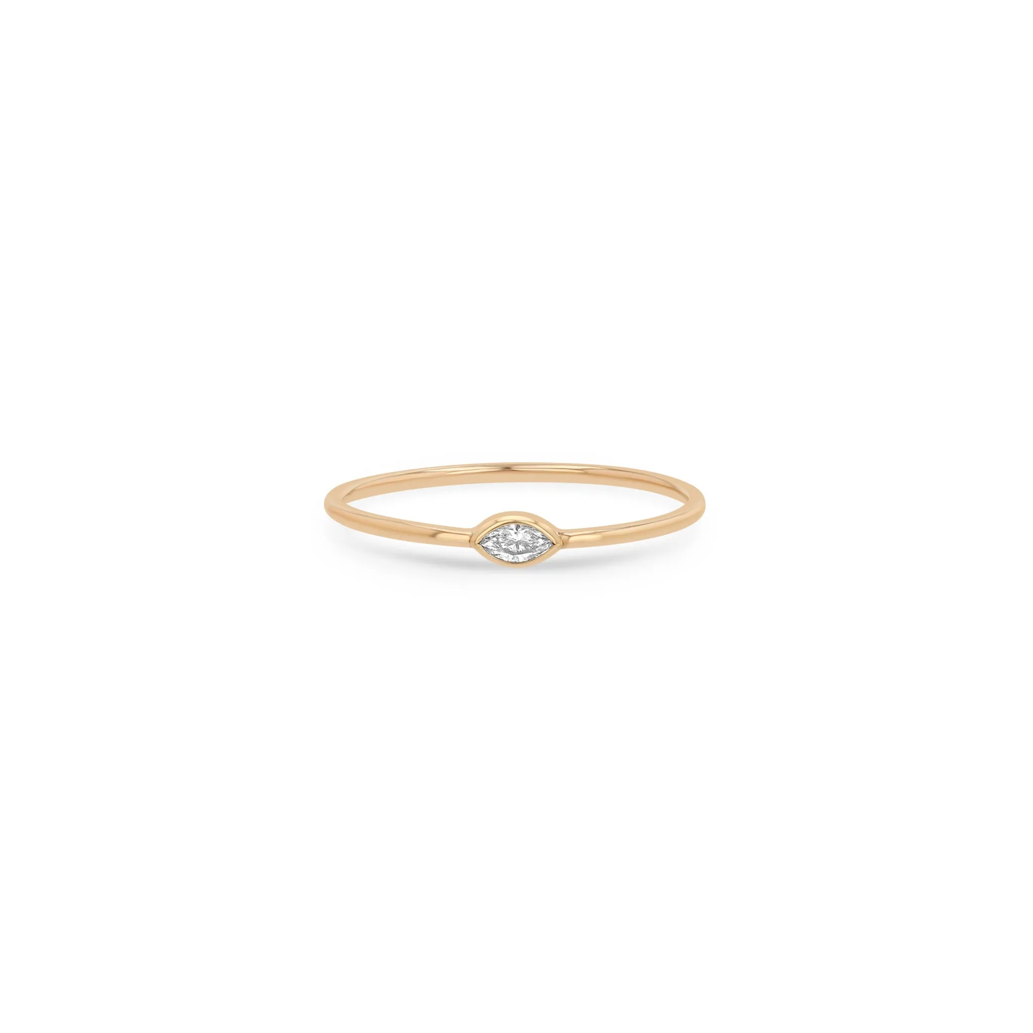 14k Small Marquise Diamond Ring sold by Zoe Chicco product image thumbnail 4