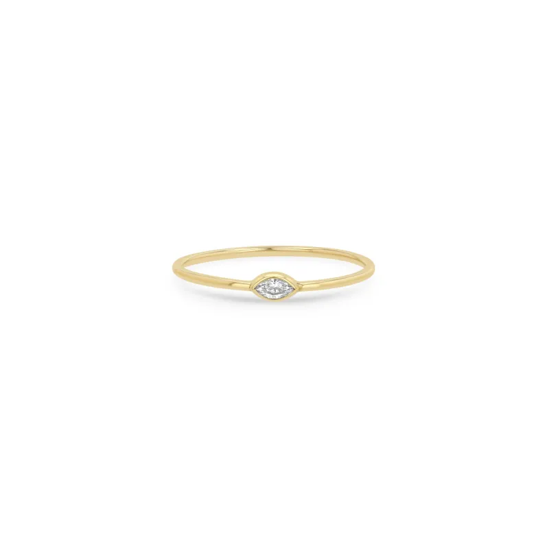 14k Small Marquise Diamond Ring sold by Zoe Chicco