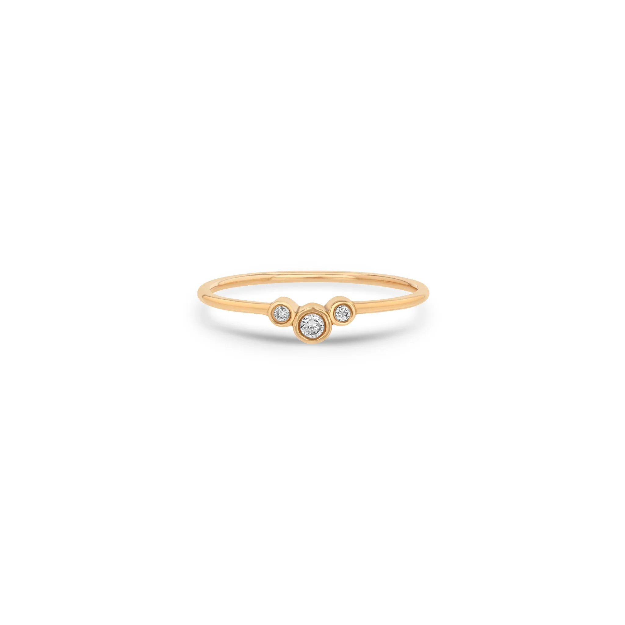 14k 3 Small Graduated Diamond Bezel Curve Ring sold by Zoe Chicco product image thumbnail 5