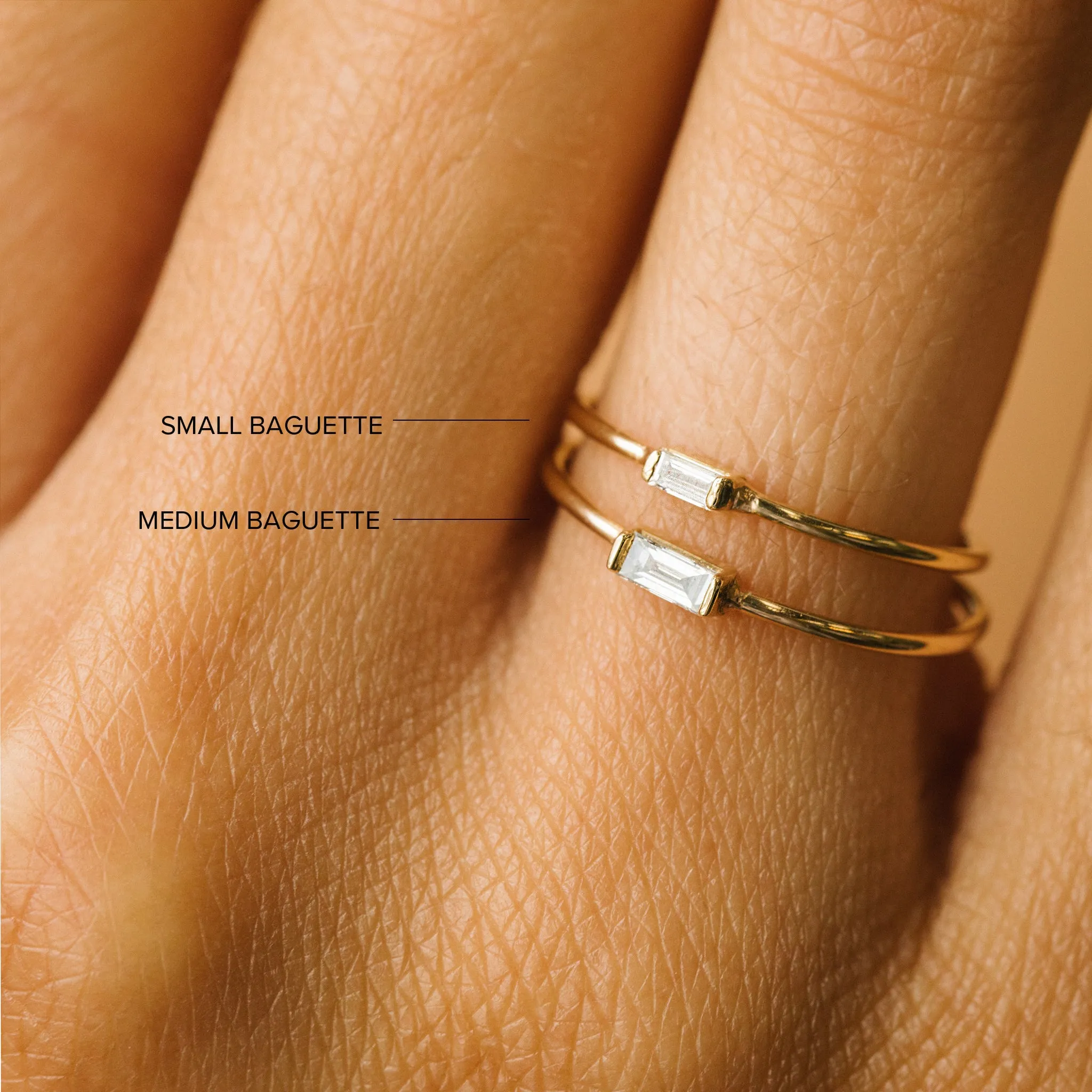 14k Horizontal Baguette Diamond Ring sold by Zoe Chicco product image thumbnail 2