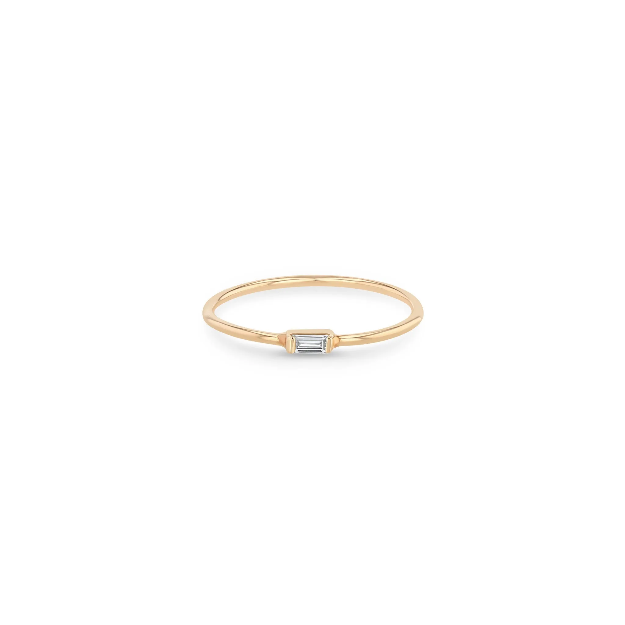 14k Horizontal Baguette Diamond Ring sold by Zoe Chicco product image thumbnail 3