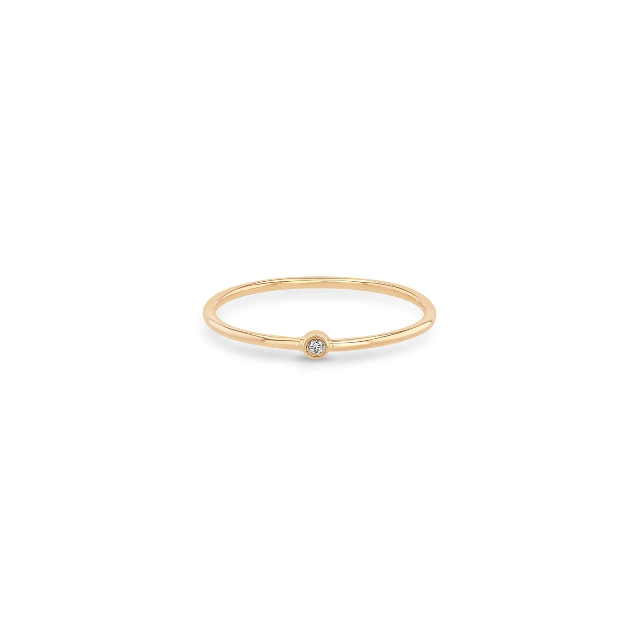 14k Diamond Bezel Thin Band Ring sold by Zoe Chicco product image thumbnail 4