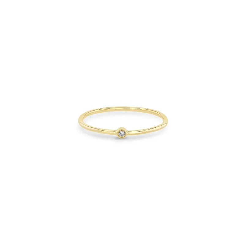 14k Diamond Bezel Thin Band Ring sold by Zoe Chicco