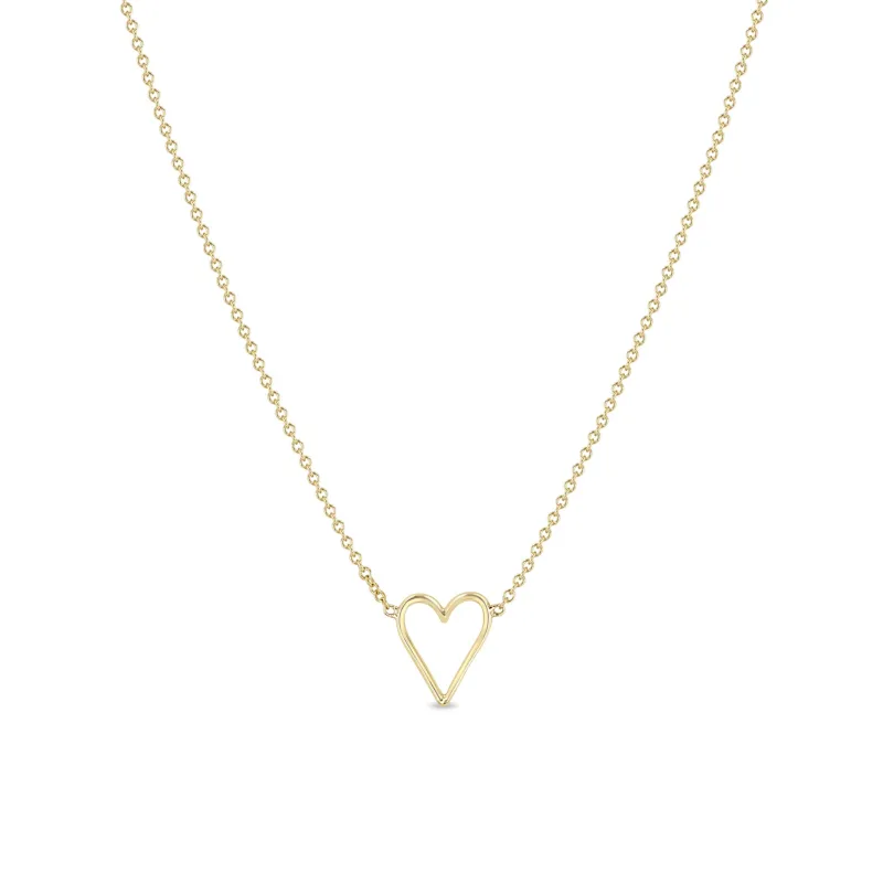 14k Tiny Open Heart Necklace sold by Zoe Chicco