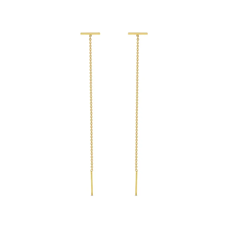 14k Gold Thin Bar Threader Earrings sold by Zoe Chicco