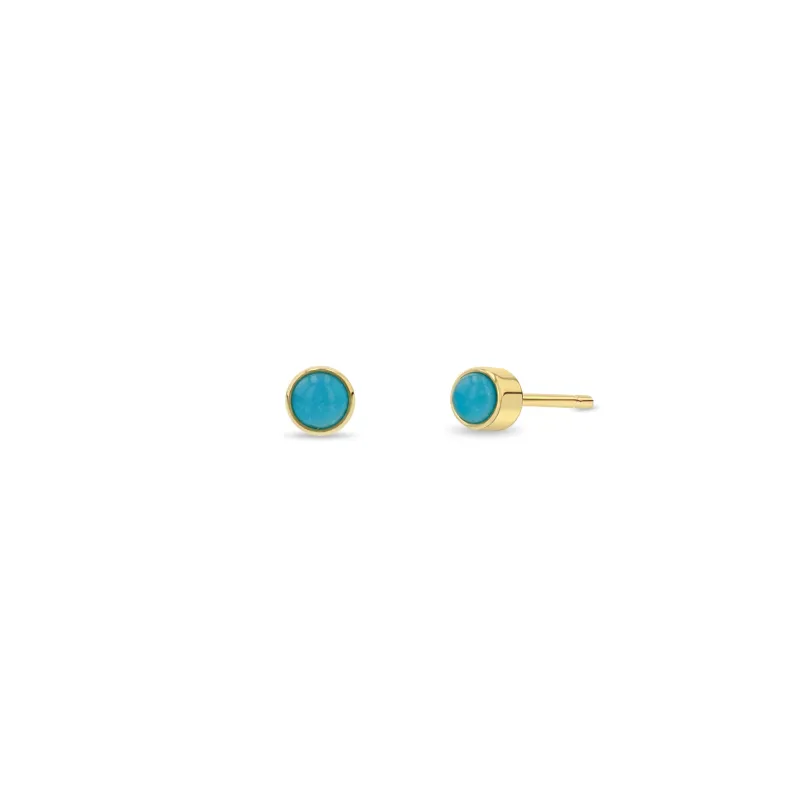 14k Turquoise Bezel Studs sold by Zoe Chicco