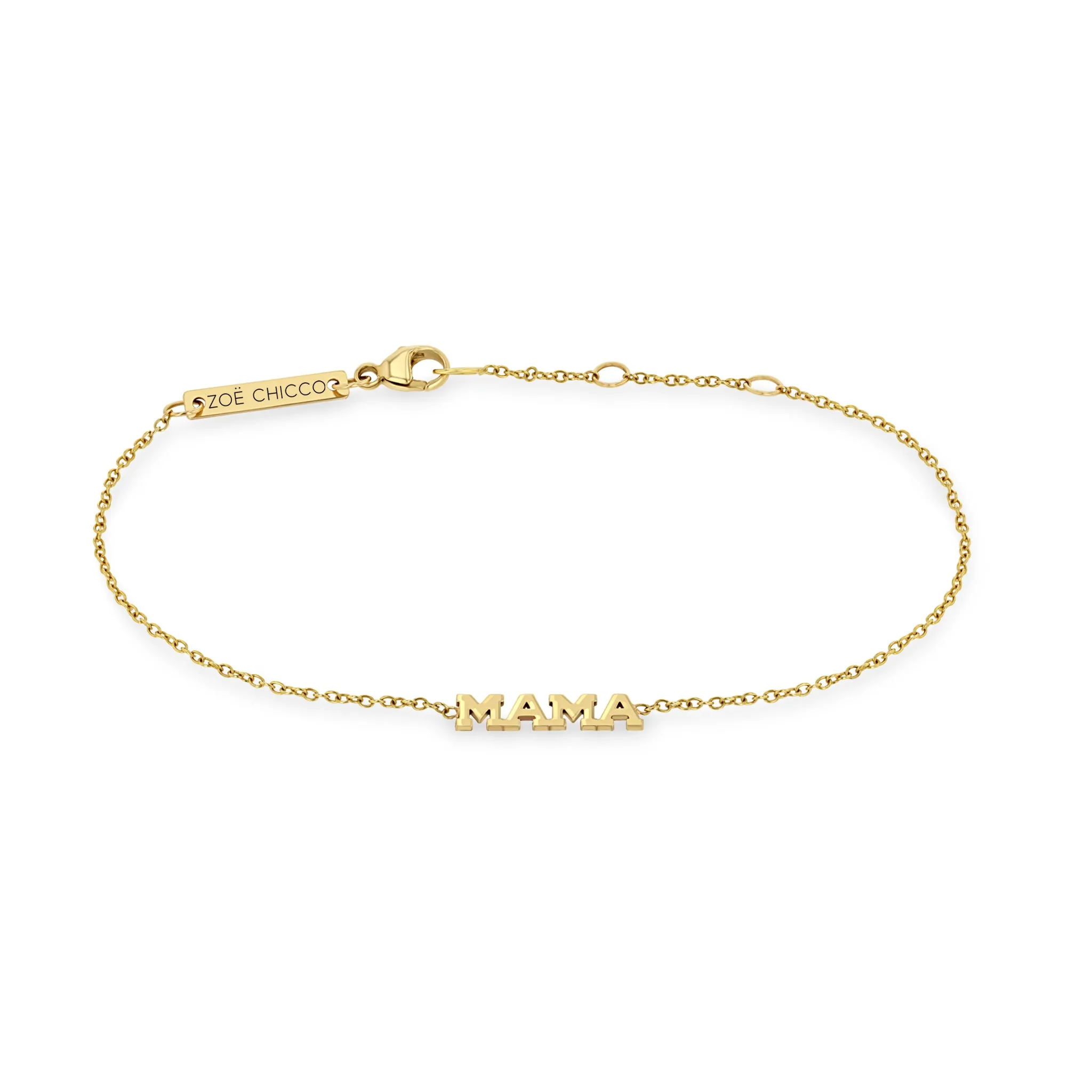 14k Itty Bitty MAMA Bracelet sold by Zoe Chicco