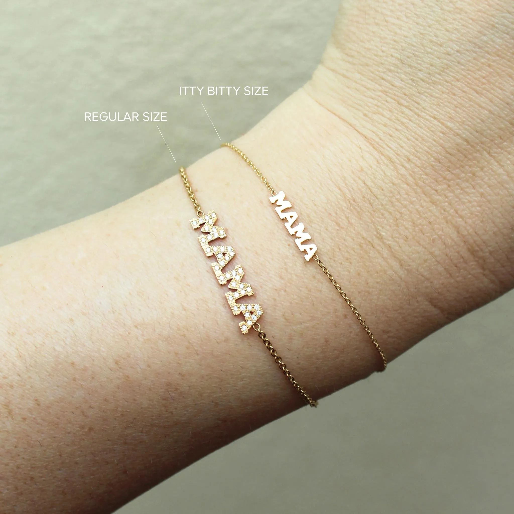14k Itty Bitty MAMA Bracelet sold by Zoe Chicco product image thumbnail 3