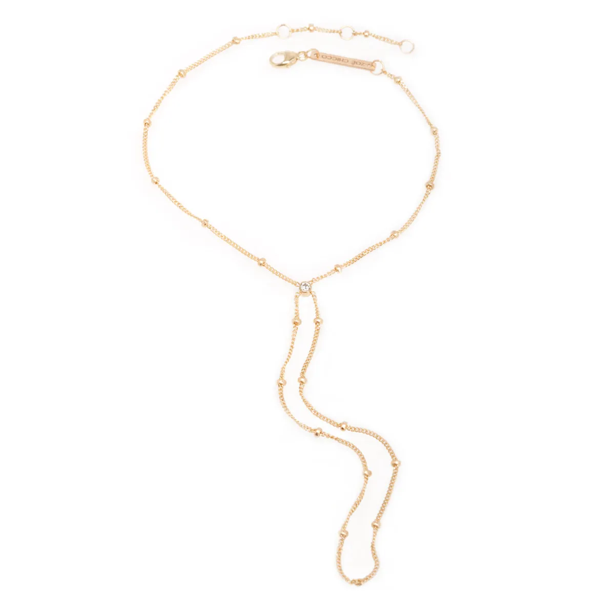 14k Diamond Bezel Satellite Chain Hand Chain sold by Zoe Chicco